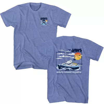 Jaws 70's Thriller Movie Amity Island Regatta Orca Boat Men's T Shirt • $44.72