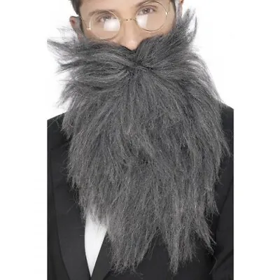 Black/ Grey Long Beard And Tash Old England Wise Man Fancy Dress Party Accessory • £6.49