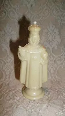 Vintage Catholic Statue Jesus Infant Of Prague 3-1/2  Ivory Hard Plastic Figure • $14.99