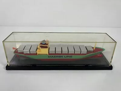 Vintage 1990 90s Maersk Line Vessel Model Collectible With Display Case • $69.95