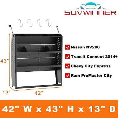 42 W Van Shelving Storage For Transit ConnectChevy City ExpressPromaster City • $250.99