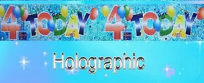 Holographic Foil Party Banner Birthday Age 45891011 • £2.09