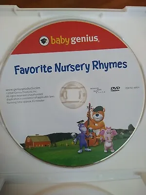 Baby Genius - Favorite Nursery Rhymes (DVD 2004 FS) Music Video Disc Only • $5.11