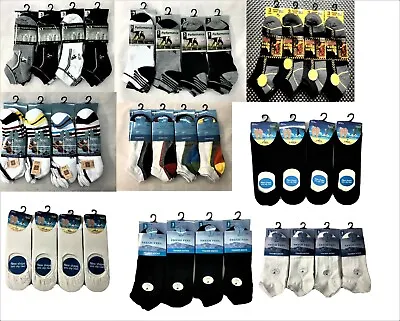 £5.99 • Buy 6 Or 12 Pairs Mens Trainer Liner Ankle Socks Funky Designs Adults Sports 6-11