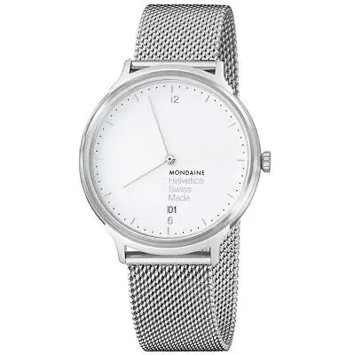 Mondaine Helvetica No1 Light 38mm Steel White Dial Mens Watch MH1.L2210.SM • $299