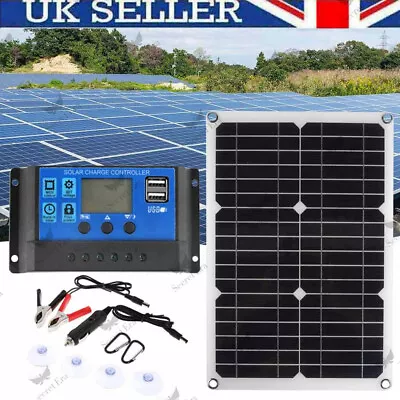 30W 50W Solar Panel Kit Battery Charger Controller For Car Van Caravan Boat 12V • £25.99