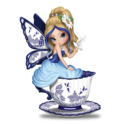 $45.03 • Buy Jasmine Becket-Griffith Blue Willow Perfect Romance Fairy Teacups Figurine