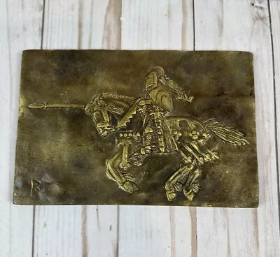 Medieval Night On Horse Bronze Wall Tile • £38.57