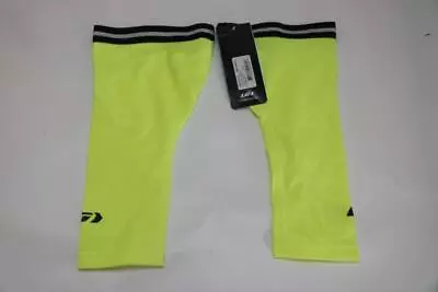 New Louis Garneau Knee Warmers 2 Small Thermal Neon Yellow Cycling Bike Silcone • $11.99