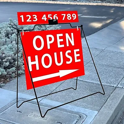 6 UNIT BLACK A-Frame Sign For Open House Sign Real Estate Realtors Sidewalk • $177