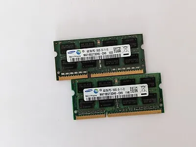 £14.99 • Buy Samsung 8GB 2X4GB DDR3 2RX8 1333MHz PC3-10600S 204pin Laptop Memory RAM