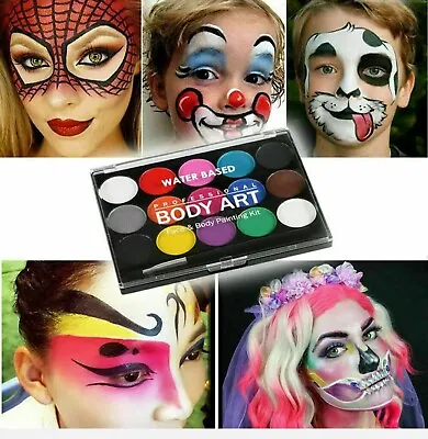 15 Color Non Toxic Face Body Paint Make Up Palette Kit Water Based Oil Painting • £5.99