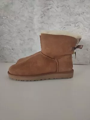 UGG Mini Bailey Bow Boots. UK Size 9.5. Classic Chestnut Colour • £54.99