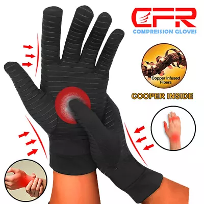 Copper Compression Gloves Arthritis Brace Rheumatoid Pain Relief Hand Support HB • $6.04