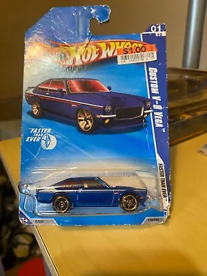 Hot Wheels CUSTOM V-8 VEGA Faster Than Ever FTE - 2010 #129 - Blue Pink Windows • $4