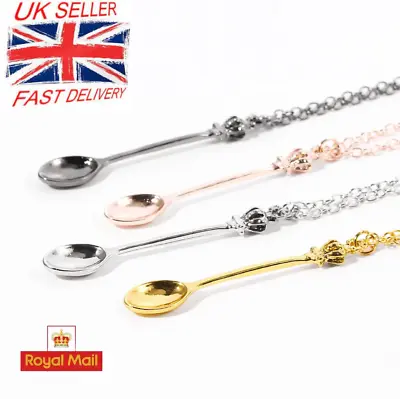 £3.49 • Buy Mini Little Salt Sugar Charm Spoon Necklace Pendant Silver Gold Rose