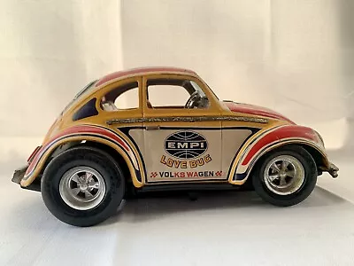 1963 EMPI LOVE BUG VW BEETLE DRAG RACER CAR TOY~Battery Operated~Taiyo Japan Tin • $299