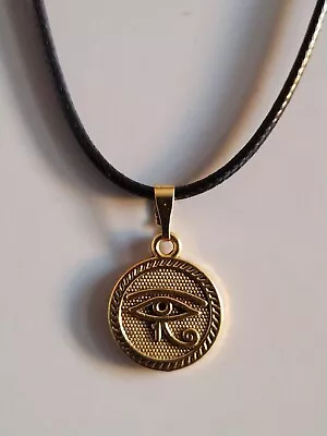  Egyptian Eye Of Horus Pendant  Necklace Gift Double Sided 15mm Diameter  • £4.19