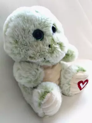 Walmart Sitting Green Turtle 6  Plush Stuffed Animal Red Heart On Foot Soft • $11.99