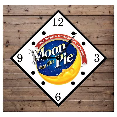 Moon Pie Clock - Diamond Shape Quartz Clock - Custom Printing On Aluminum • $49.95