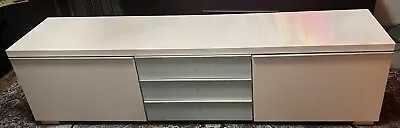 Ikea Besta Burs TV Unit High Gloss White • £115