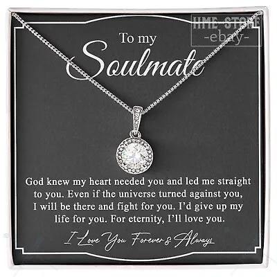 To My Soulmate Necklace CZ Hope I Love You Jewelry Gifts For Her Wife Girlfriend • $30.95