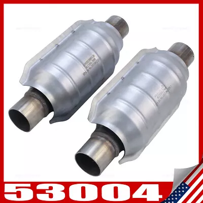 $56.99 • Buy 53004 Universal High-Flow Catalytic Converter Round 2  In/Out EPA Compliant 2PCS