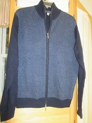 McGeorge Cardigan Sweater Navy Blue L 100% Cashmere Slight As Is • $25