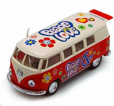 1962 Volkswagen Classical Bus VW Peace Love Diecast Model Toy Car 5'' 1:32  • $9.99