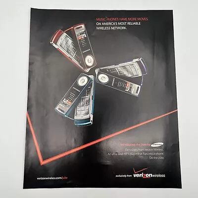 The Juke Music Phone By Samsung 2007 Promo Print Ad 9 X11  AD ONLY Verizon • $8.99