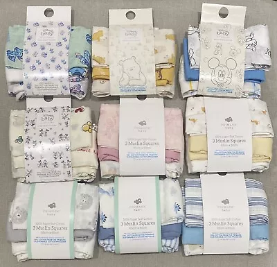 Primark Disney Baby Muslin Squares 3 Pack Cloths • £7.99