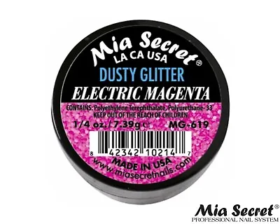 MIA SECRET Nail Art Powder 1/4oz- Electric Magenta (DUSTY GLITTER) • $8.96