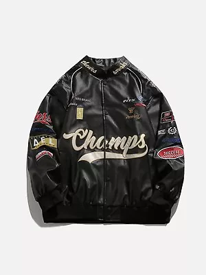 Aelfric Eden Mens Varsity Jacket Vintage Motorcycle Graphic Bomber Jacket  • $40.99