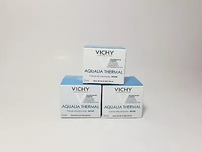 3x Vichy Aqualia Thermal Rehydrating Cream Rich Dry Skin 15ml/0.51oz • $16.20