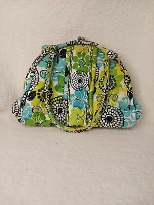 Vera Bradley Eloise Satchel Kiss Lock Shoulder Bag  Limes Up  Pattern Green Blue • $24