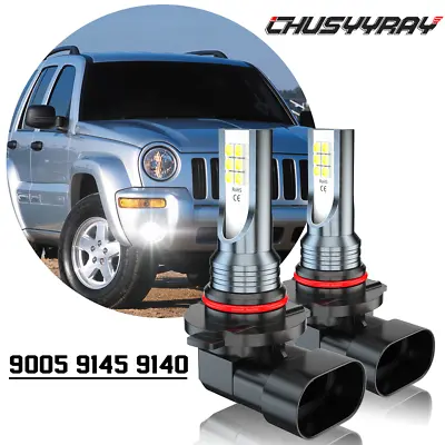 Pair 9145 9140 H10 6000K White Fog Light Bulb For JEEP Liberty 2002-2013 • $9.99