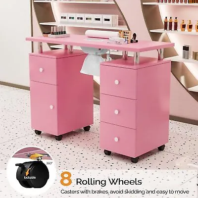 Large Manicure Nail Table Station Desk W/ Dust Collector Beauty Salon Equipment • $189.99