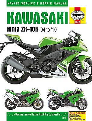 Haynes Manual 5542 For Kawasaki ZX10R C/D/E/F (2004-2010) Workshop/service... • £29.95