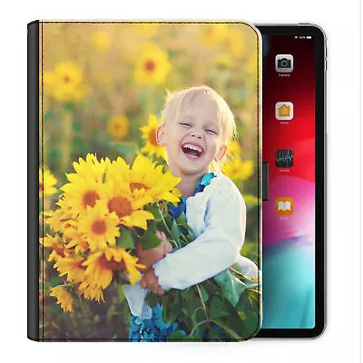 Personalised Universal Tablet Case;Customised Photo/Text Flip PU Leather Cover • £21.24