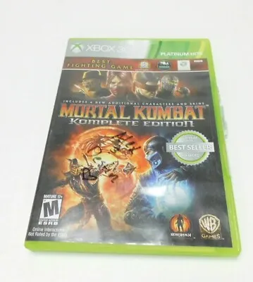 Mortal Kombat Komplete Edition Microsoft Xbox 360 2012 - Fighting Game • $24.95