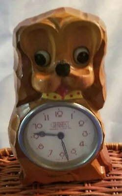 Vintage 1950's Poppo Tezuka Japan Animated 'Moving Eyes' DOG Novelty Desk Clock • $45