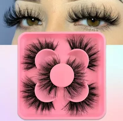 3 Pairs Wispy Natural Look Fluffy Eyelashes Thick Faux Mink False Eyelashes. • £3.35