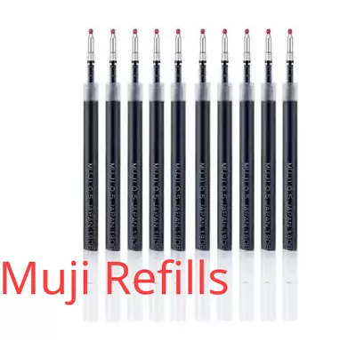 10Pcs Muji Gel Ink Ballpoint Press Pen Refills Black/Blue/Red 0.5mm Pen Refills • $8.99