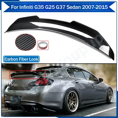 For Infiniti G25 G35 G37 Q40 2007-2015 PSM Style Carbon Look Rear Trunk Spoiler • $88.24