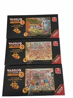 Wasgij Original Puzzles Collectors Box Volume 3. 3 X 1000 Piece Puzzles Complete • £10