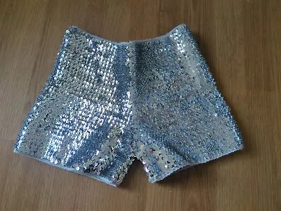 Women’s Sequin Shorts- Club Wear Silver  Size L Sexy • $8