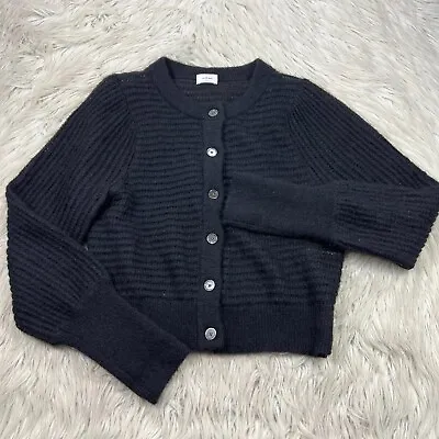 Aritzia - Wilfred Women's L Black Mohair Alpaca Alessia Cardigan Button Front • $39.99