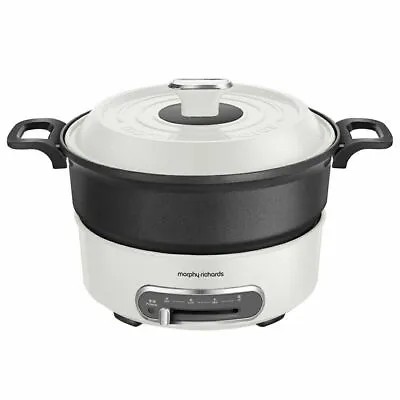 New Morphy Richards 1.8l Multi Function Round Cooking Pot | White • $146.46