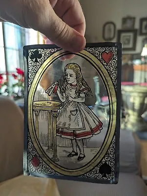 Alice In Wonderland Vintage Antique Stainglass Suncatcher Decoration • $95