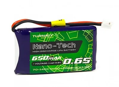 TURNIGY NANO-TECH PLUS 650mAh 1S 3.8V 70C-140C LIPO BATTERY JST-PH (MCPX) BLADE • $9.95